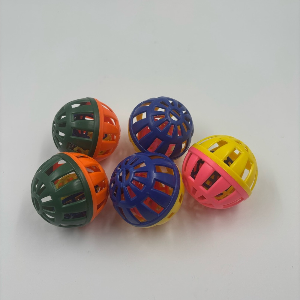 Lattice Jingle Balls Set (5) Interactive Colorful Toys with Bells